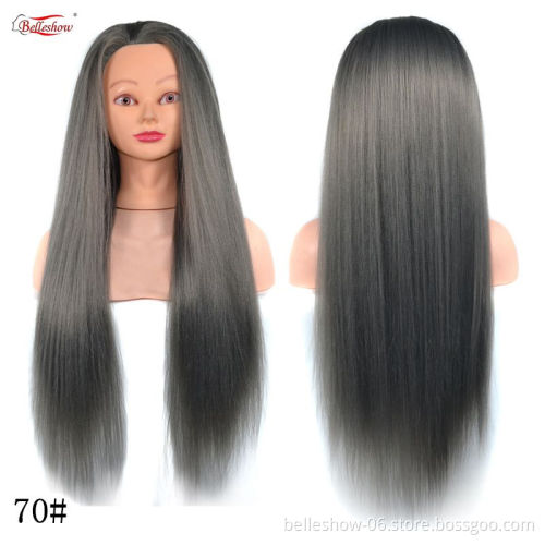 Hot sell wholesale cheap light purple corn whisker wig model head synthetic wig head model Make-up head model